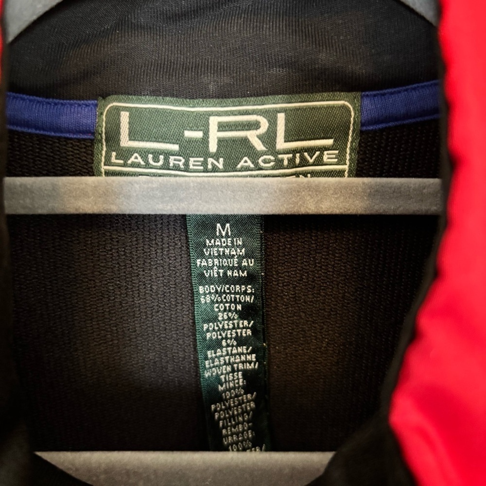 Lauren Ralph Lauren Active - Red & Black Quilted Jacket with Blue Accents - M‍‍‍ - Picture 3 of 7